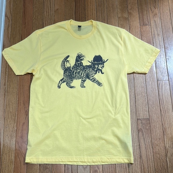 Next Level Apparel Tops - Next Level Apparel Yellow Cat Graphic Tee